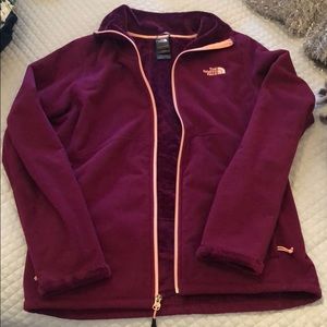 Plum colored north face jacket
